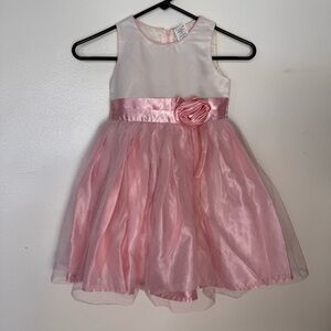 Girls Sugar Plum Pink & White Formal Fancy Party Dress Lace Tulle Size 5 Rose